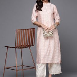Libas Women Peach-Coloured Printed Kurta-image-13