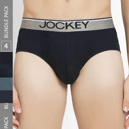 Jockey Pack of 4 Super Combed Cotton Solid Briefs with Ultrasoft Waistband-image-79
