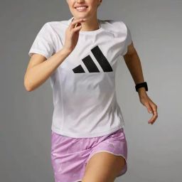 adidas White Logo Print Sports T-Shirt-image-35