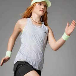 adidas Grey Logo Print Sports Tank Top-picture-45