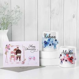 FNP Pink & Blue Ceramic Personalised Anniversary Gift Set (325ml) - Set of 2-20