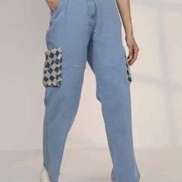 Pinacolada Blue Regular Fit Patchwork Jeans-image-29