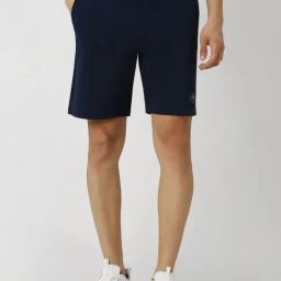 Van Heusen Navy Cotton Regular Fit Shorts-image-11