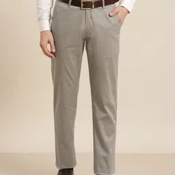 Hancock Men Grey Checked Slim Fit Trousers-image-38