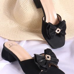 Carlton London Women Open Toe Block Heel Sandals with Bows-20