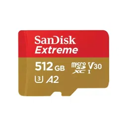 SanDisk Extreme microSDXC Memory Card UHS-I Red & Gold 512 GB, SDSQXAV-512G-GN6MN-22