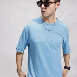 WROGN Typography Printed Drop-Shoulder Sleeves Pure Cotton Oversized Fit T-shirt-picture-25