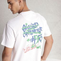 WROGN Oversized Fit Typography Printed Pure Cotton T-shirt-picture-12