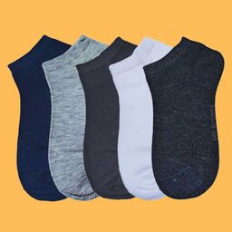 MJE Men Pack Of 5 Anti-Odour Ankle Length Socks-image-109