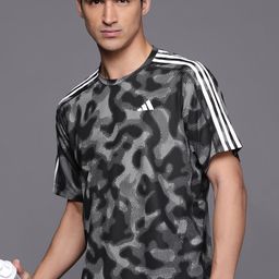 ADIDAS Own The Run 3-Striped Allover Print T-shirt-17