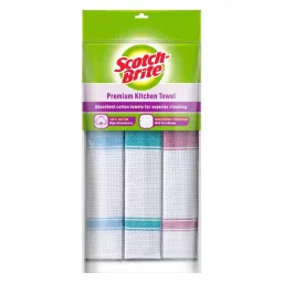 Scotch-Brite 3 Pcs/ Packet Kitchen Towels Premium Cotton Multicolour, (Pack of 80)-picture-5