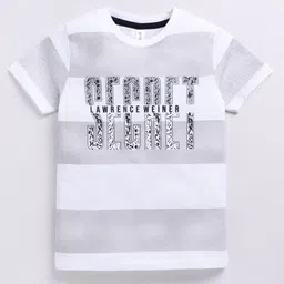 Ginie Boys Typography & All Over Stripe Printed Breathable Tshirt-7