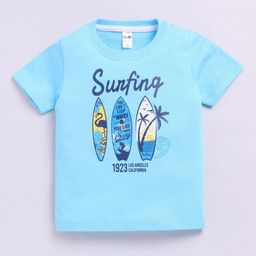 LITTLE NINJA Boys Graphic Printed Round Neck Cotton T-shirt-44