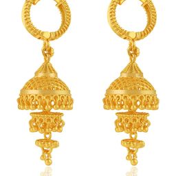 Luv Fashion Women Gold Floral Drop Earrings-image-94