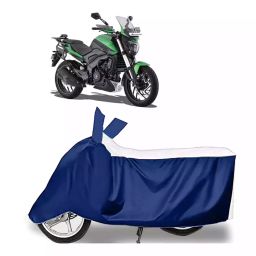 Auto Pearl Bike Cover for Bajaj Dominar 250 (White & Blue)-image-84