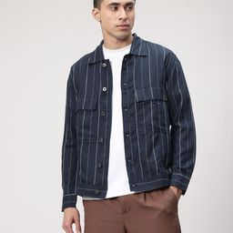 ether Striped Chest Pocket Detail Shirt-image-2