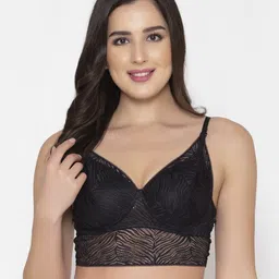 Clovia Black Solid Non-Wired Lightly Padded Bralette Bra BR2169P1336E-31