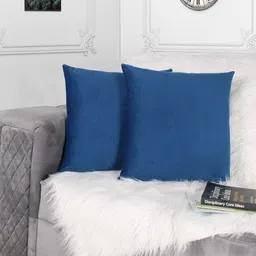 STITCHNEST Blue 2 Pieces Velvet Square Cushion Covers-image-99