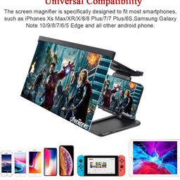 Techking 𝟮𝟬 𝗬𝗘𝗔𝗥𝗦 𝗪𝗔𝗥𝗥𝗔𝗡𝗧𝗬 12" HD Phone Screen Magnifier – 3D Mobile Amplifier for Movies, Videos, and Gaming with Adjustable Foldable Stand for Ultimate Viewing Experience image 4
