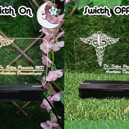 DON'T JUDGE ME CUSTOMISED Doctor Lamp with Doctors Name and Design | Personalized Gift for Doctors (Warm White Color LED Light) (Doctor-1) image 2