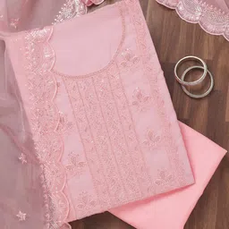 Koskii Embroidered Crepe Unstitched Dress Material-image-15