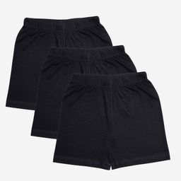 Kiddopanti Pack Of 3 Mid Thigh Length Solid Cycling Shorts - Black-image-71