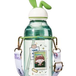 FunBlast Tritan Water Bottle with Straw & Adjustable Strap Green   400 ml-picture-8