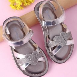 Cute Walk by Babyhug Velcro Closure Formal & Party Wear Sandals - Silver-image-78