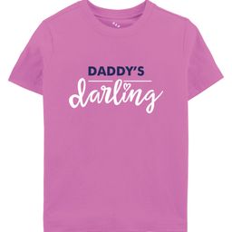 Zeezeezoo Fathers Day Theme Half Sleeves Daddy's Darling Printed Tee - Pink-picture-36