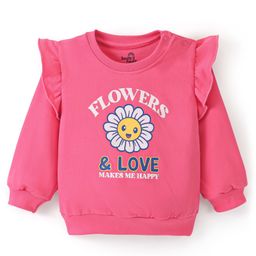 Doodle Poodle 100% Cotton Looper Knit Sweatshirt Floral Print - Pink-image-47