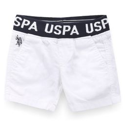 US Polo Assn Cotton Knit Logo Embroidered Shorts - White-image-47