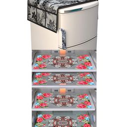 Dakshya Industries Fridge Top Cover and Fridge Mat Combo Set of 5-50