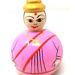 A&A Kreative Box Wooden Roly Poly Toy- Tun Tun Aunty (Available in Assorted Colours )-26