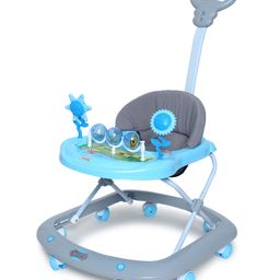 Funride Baby Walker with Parent Handle RodFoldable Activity Walker with Adjustable Height & Parent Handle Rod- Blue & Grey-10