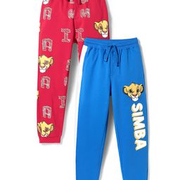 Honeyhap Disney Terry Knit Full Length Lounge Pants With Lion King Graphics Pack of 2 - Blue & Red-image-32