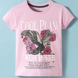 Doreme Single Jersey Knit Half Sleeves T-Shirt With Cool Plan Text Print - Pink-picture-43