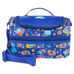 Smily Kiddos Double Decker Lunch Bag V3 Gamer Theme Blue-picture-17