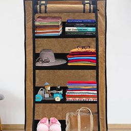 Urban Choice 4-Shelves Durable Metal Frame Modular Shoe Rack with 10-Inch Gapping in each Shelf & 100 GSM Fabric in Beige-picture-0