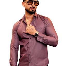 IKON FASHION Men Original Fit Solid Spread Collar Cotton Casual Shirt-picture-24