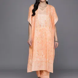 Libas Ethnic Motifs Printed Kaftan Kurta With Trousers-14