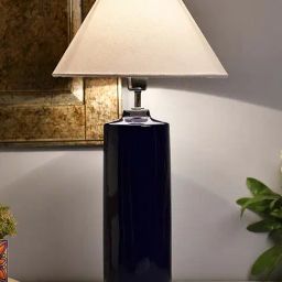 Homesake Blue Ceramic Table Lamp with Cone Shade (Bulb Included) - Set of 1-picture-8
