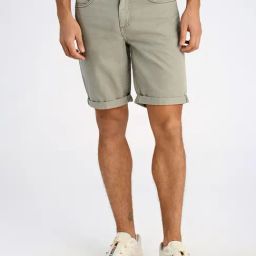 Lindbergh Mens Green Mid Rise Slim Fit Denim Shorts-38