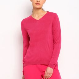 Cover Story Fuchsia Regular Fit Pullover image 1