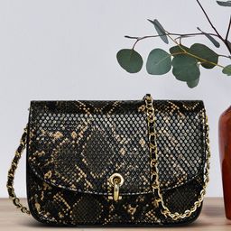 Accessorize London Women's Edie Snake Woven chain sling Bag-25