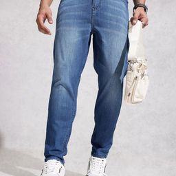 WROGN Men Slim Fit Mid-Rise Light Fade Stretchable Jeans-image-63