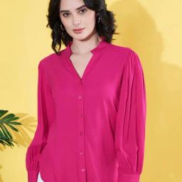 Anvi Be Yourself Pink Regular Fit Shirt-image-80