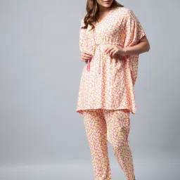 StyleStone Multicolor Printed Kaftan Top With Pyjamas image 1