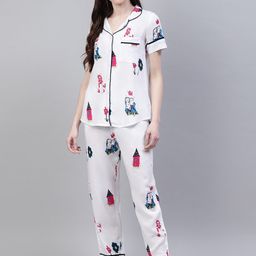 Stylum Women White Printed Night Suit-image-52