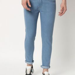 ANGERHOOD Men Relaxed Fit Mid-Rise Mildly Distressed Light Fade Jeans-image-53