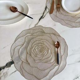 Mason Home Gold Pvc Rose Table Mats - Set of 6-26